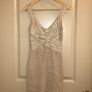 Gold Bandage Mini Dress
